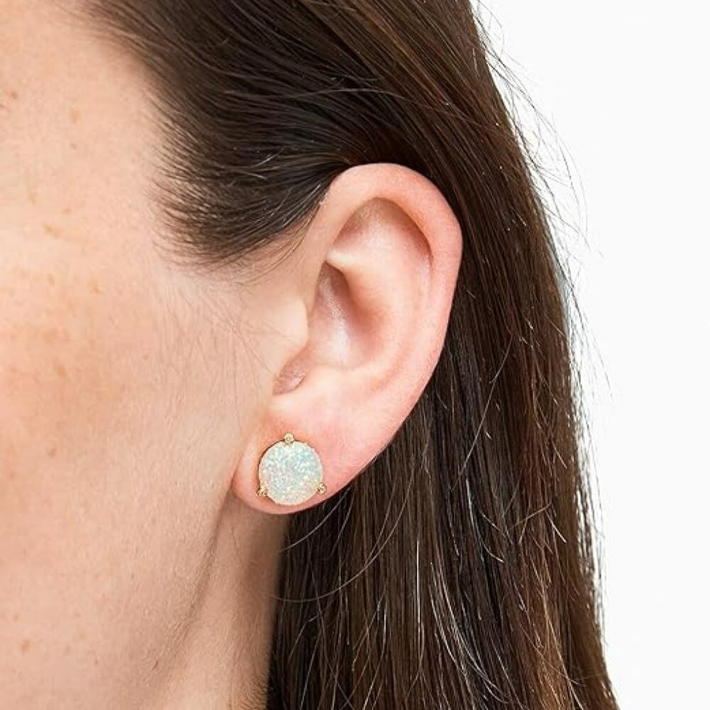 Kate Spade Rise And Shine Stud Earrings Faux Opal Glitter W/bag